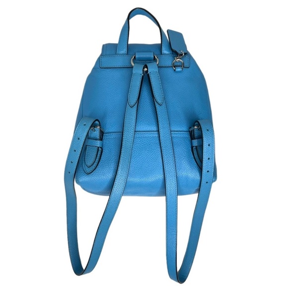 Coach Azure Blue Backpack Rusack - Pebble Leather #37581 - Picture 4 of 16